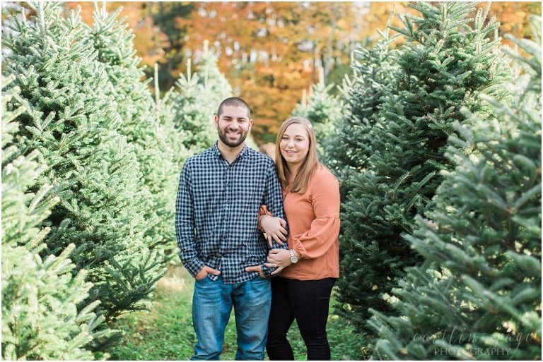 Christmas Tree Farm Engagement Session Litchfield, New Hampshire
